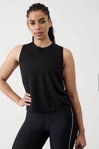 ATHLETA In Motion Seamless Tank Top Orange Women's Med Vented Stretch Athletic