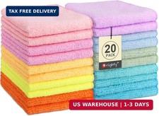 Orighty Microfiber Washcloths 20 Pack - Soft, Quick-Dry Face  Hand Towels for T