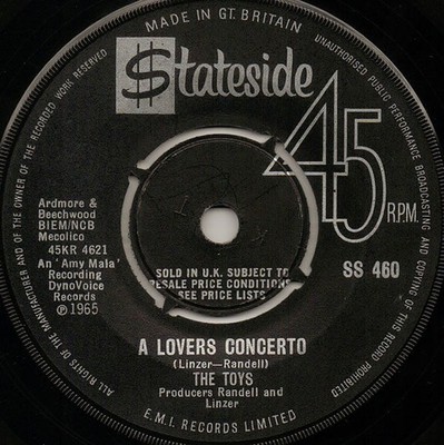 Toys - A Lovers Concerto - Used Vinyl Record 7 - G8100z
