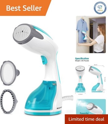 Effortless Wrinkle Remover: Handheld Steamer with Detachable Water Tank, Aqua