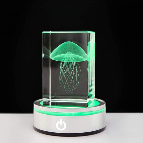 Touch-sensing Crystal Lamp Holder Night Light Lighted Display Base - Picture 4 of 12