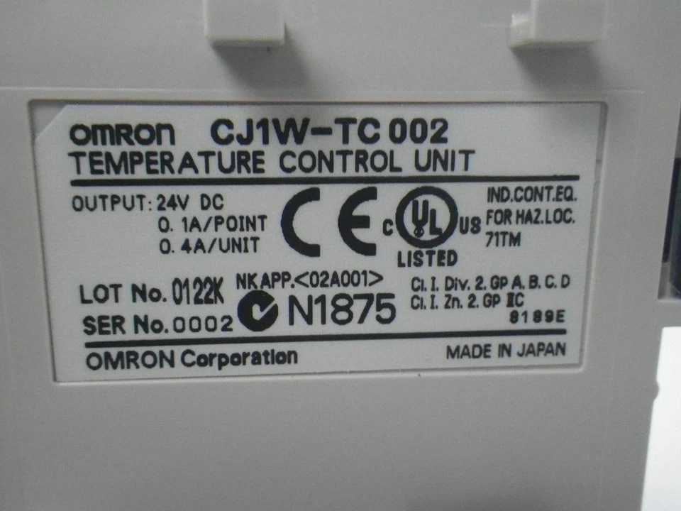 CJ1W-TC002 CJ1WTC002 Omron Temperature Control Unit (New No Box) - Image 4 of 4