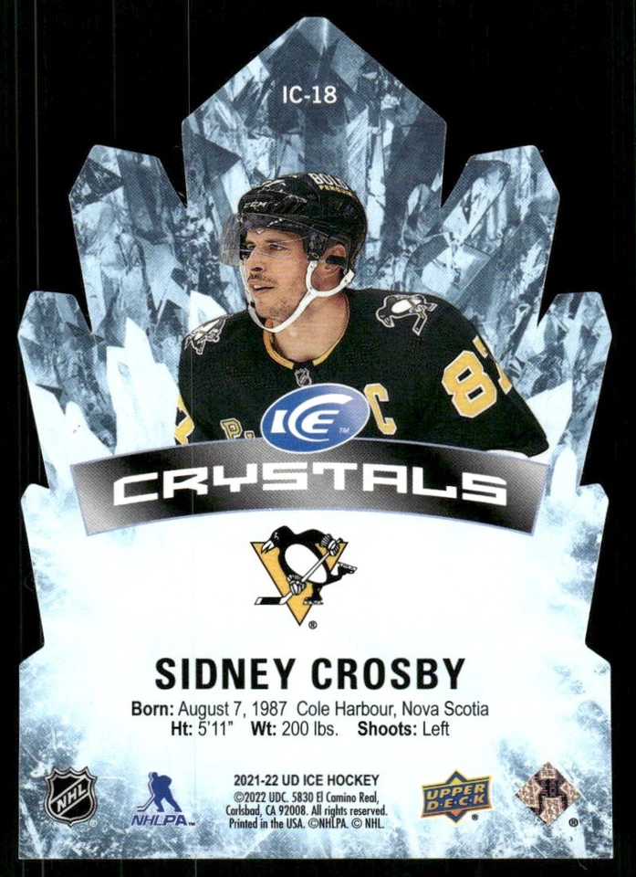 2021-22 Upper Deck Ice #IC-18 Sidney Crosby Ice Crystals - Image 2 of 2