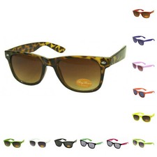 Classique 80s 90s Lunettes de Soleil Rétro UV400 Noir Brun Blanc Rouge Rose Bleu