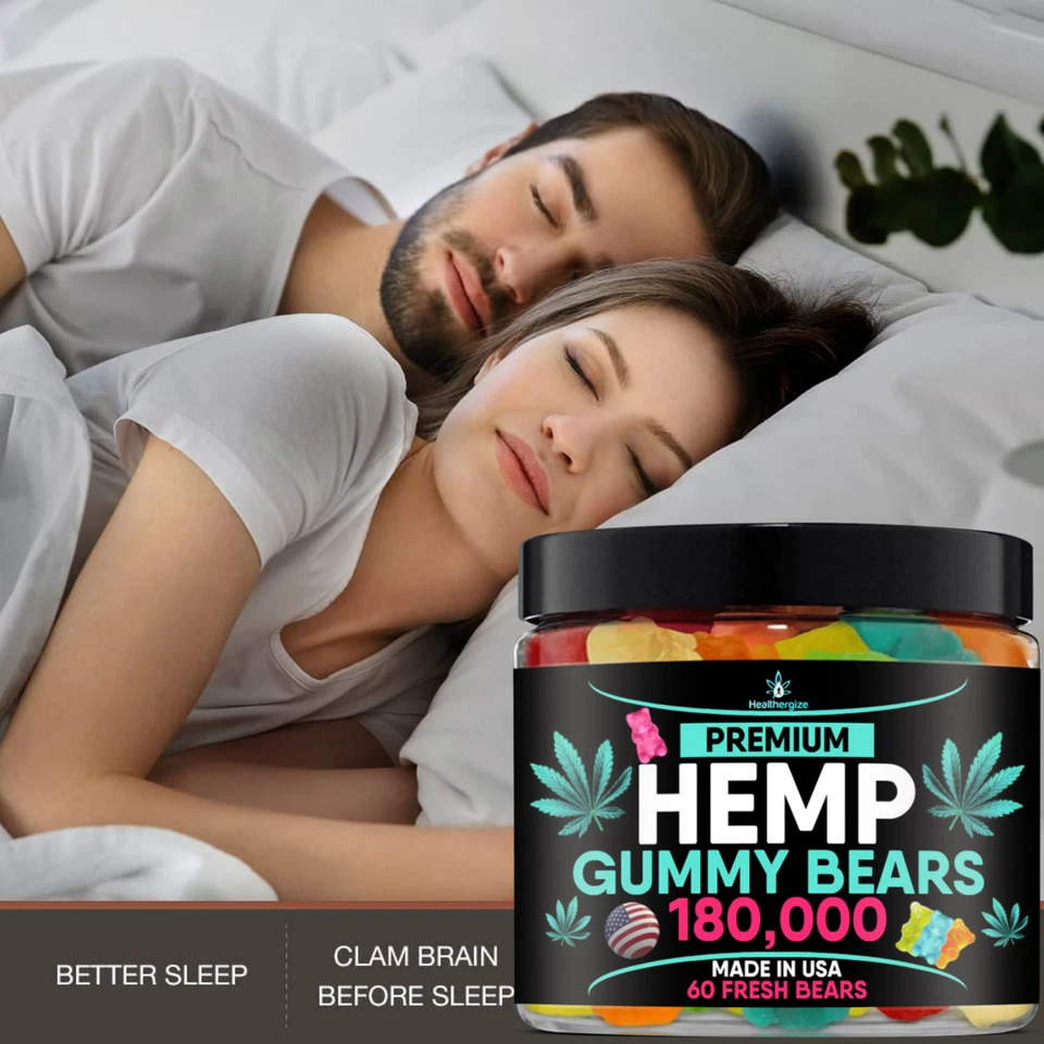 Gomitas naturales oso-estrés, sueño, calma, dolor, músculo, relajación, ansiedad-hechas en EE. UU. Foto 2 de 4