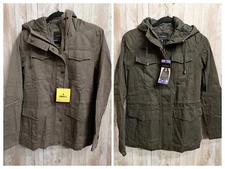 Lucky Brand Women's  Military Field Jacket Utility Lined Coat Hood Full Zip NWT!