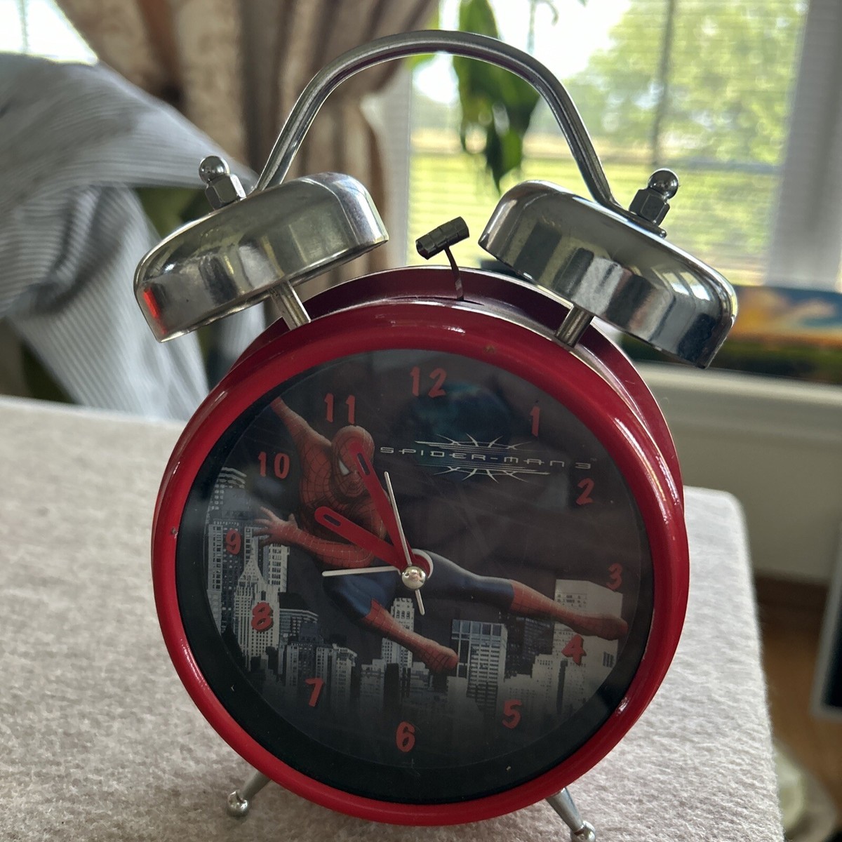 Kids Marvel Spiderman Retro Alarm Clock Red Battery Power | eBay