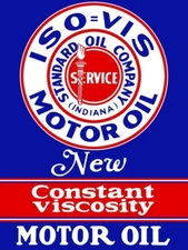 Standard Oil ISO-VIS Const. Viscosity Motor Oil NEW METAL SIGN: 9x12" Ships Free