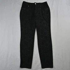 Simply Vera Wang Large Black Snakeskin Ponte Skinny Womens Dress Pants
