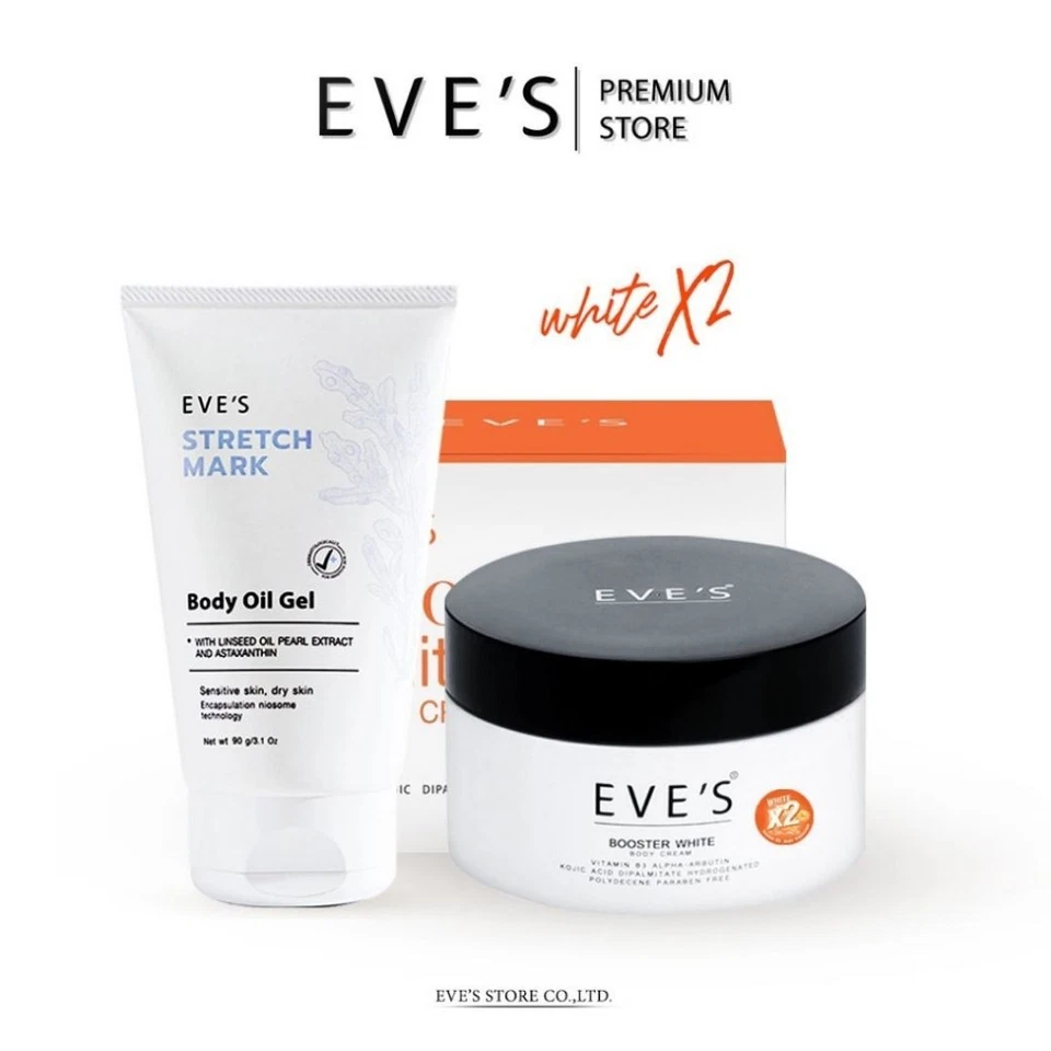 EVE'S Booster White Body Cream Stretch Mark 100ml +Body Oil Gel Reduce Scars 90g - Image 3 of 4