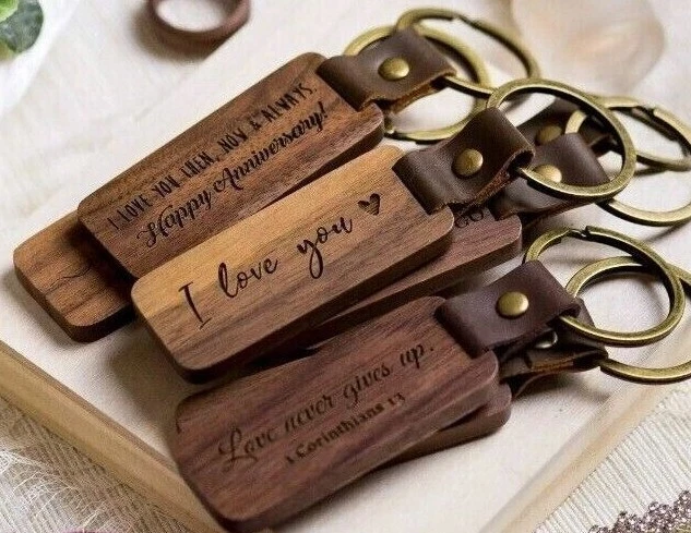 Llavero Madera Personalizado, Hecho a Mano Llavero Personalizado ¡Regalo!-Envío desde EE. UU. Foto 3 de 4