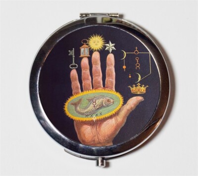 Mystical Hand Magick Compact Mirror Make Up Pocket Mirror for Cosmetics