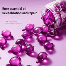 Rose Essence Hair Oil Capsules Serum for Frizz Dry Damaged Hair - 30pcs