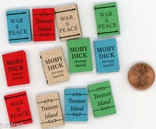 Miniature Dollhouse 12 Books / w/ NO Printing / 774