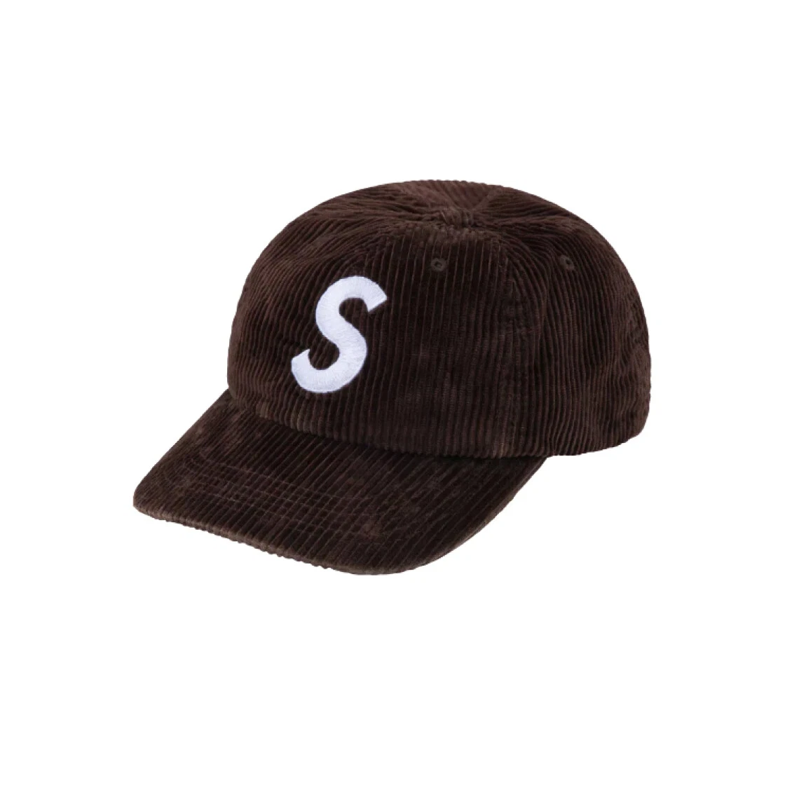 Logo Supreme velours côtelé S 6 panneaux marron foncé   24FW  