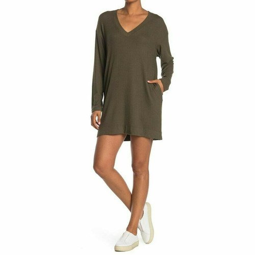 Olive Green Knit Sweatshirt Dress Size 