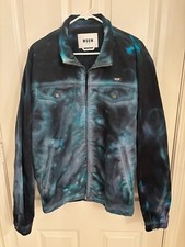 Msgm Tie Dye Denim Jacket Black And Blue