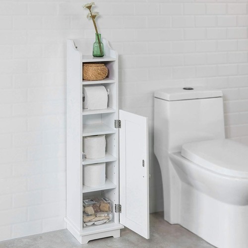 Free Standing Bathroom Toilet Paper Roll Holder, Storage Cabinet Holder, Orga... - Picture 4 of 10