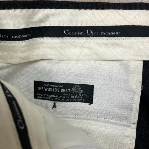 Vintage Christian Dior Charcoal grey wool pleated trousers Mens 34x33 straight - Picture 2 of 7