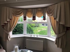 Fenwick Curtains with swags and tails. Resemble The First Image Is Example