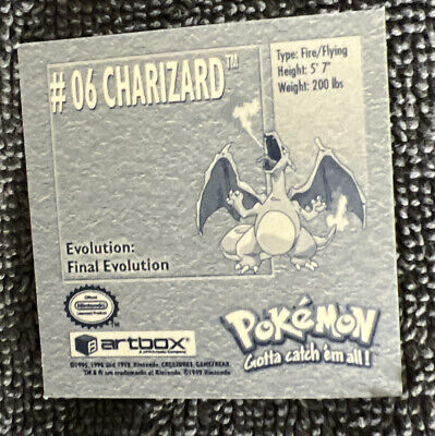 RARE Vintage Pokemon ARTBOX Sticker Lot Charizard #04 - #06 Blastoise #07 -  #09