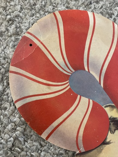 Bastone per caramelle natalizie Dennison fustellato 16" vintage anni 50-60 con orsetto - Foto 5 di 8