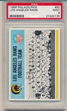 1966 Philadelphia Gum Football Los Angeles Rams Team Card (#92) PSA9 PSA