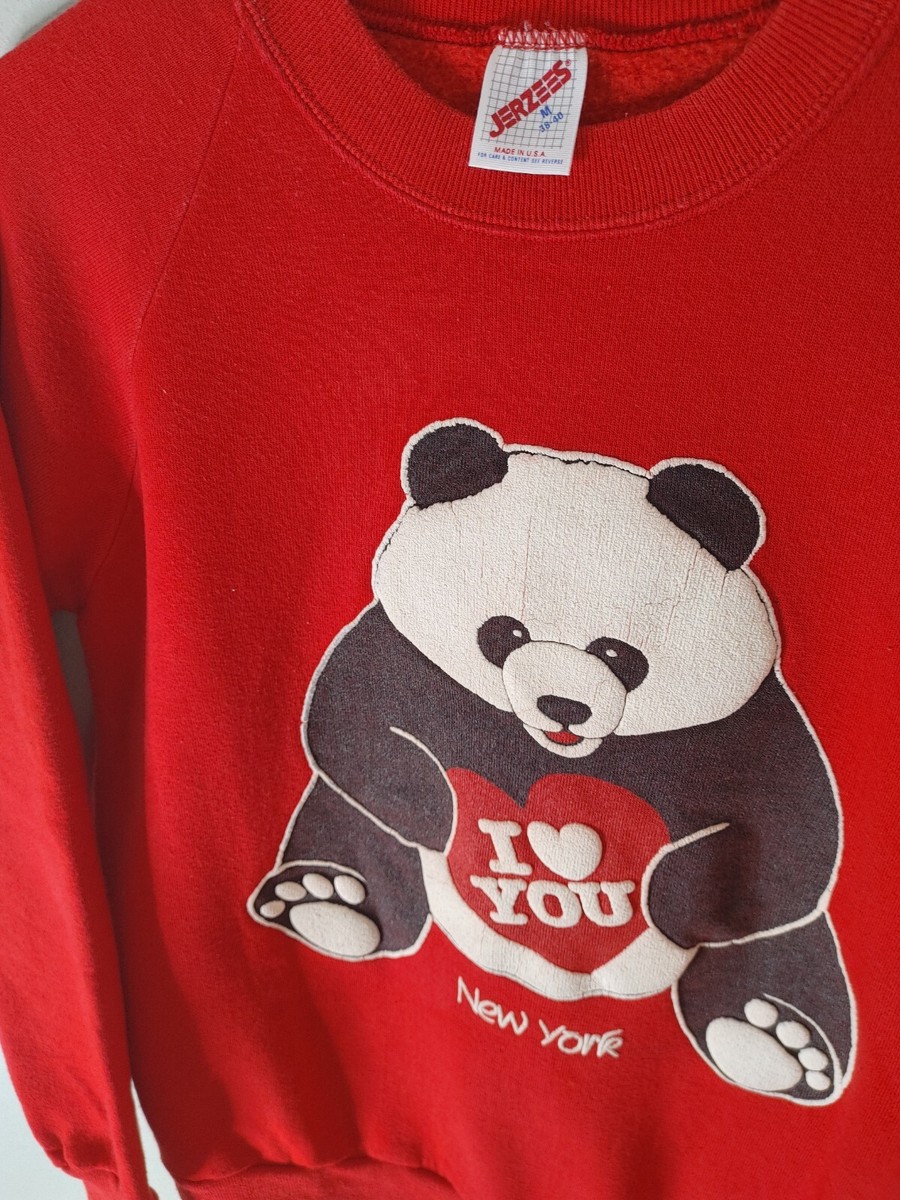 Vintage Jerzees New York panda red sweatshirt size M cotton Vintage Jerzees New York panda red sweatshirt size M cotton