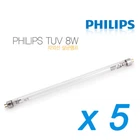 Philips TUV 8W G8 T5 Bulb Lamp Germicidal Tube Ultra Violet UV Filter 5 pcs