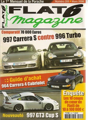 FLAT 6 205 PORSCHE 997 CARRERA S 996 TURBO 997 GT3 CUP S 440PS 964 CARRERA 4 CAB