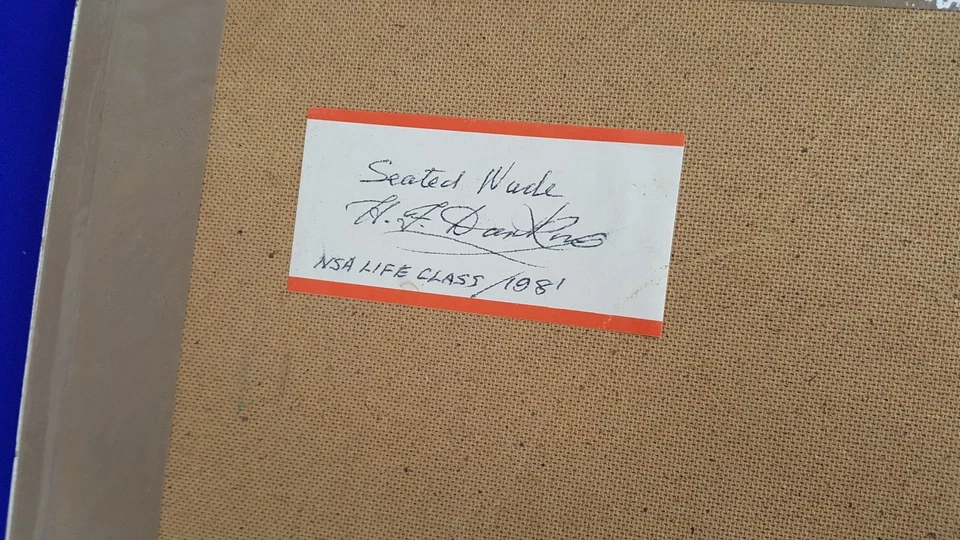 Harry Fred Darking - Nude Pastel ' Seated Nude' on Board - Dated 1981 - Image 3 of 4