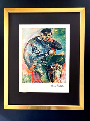 HENRI MATISSE + VINTAGE 1948 AWESOME SAILOR SIGNED PRINT + FRAMED + BUY IT NOW!!