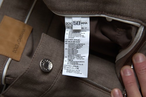 DOLCE & GABBANA Pants Brown Cotton Stretch Skinny Men Trouser IT50/W36/L 750usd - Picture 8 of 8