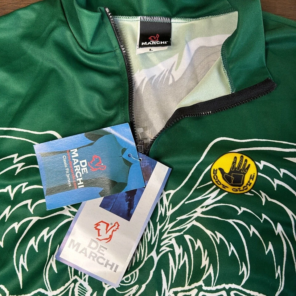 Camiseta deportiva de ciclismo De Marchi para hombre guante de cuerpo grande trajes de neopreno portabotellas de bicicleta verde Foto 3 de 4