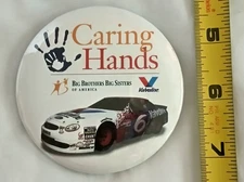 Vtg CARING HANDS #6 VALVOLINE Big Brothers And Big Sisters Button Pinback EUC