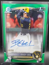 2025 Bowman Draft Brady Ebel Chrome True Green Auto 1st Bowman #/99 #CPA-BE