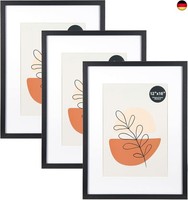 Kaiwin Bilderrahmen 30X40Cm Schwarz 3Er Set-Mit Passepartout 21X30 Cm (A4),