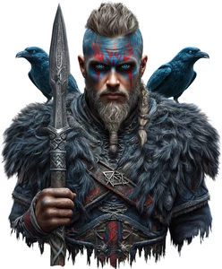 Vali Norse God Viking Mythology Warrior Self Adhesive Warning Sticker