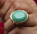 QVC Kenneth Jay Lane Goldtone Green World Capital Ring Size 5 — photo 2