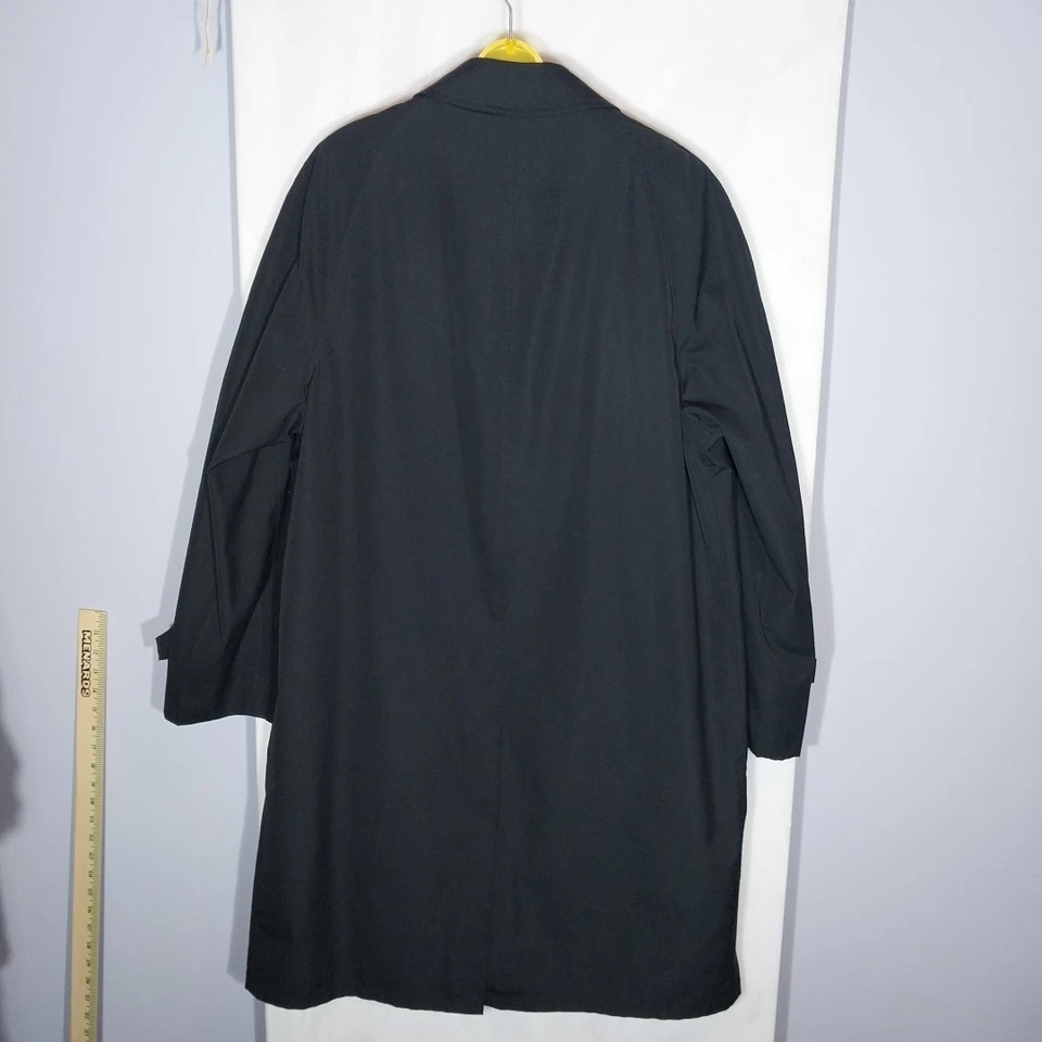 Vtg 70's Plymouth Of Boston Trench Coat Sz 38 (M) Black Zip Out Fleece Liner - Image 4 of 4