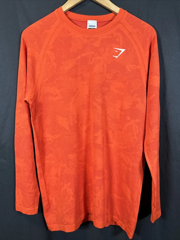 gymshark active long sleeve training geo seamless shirt