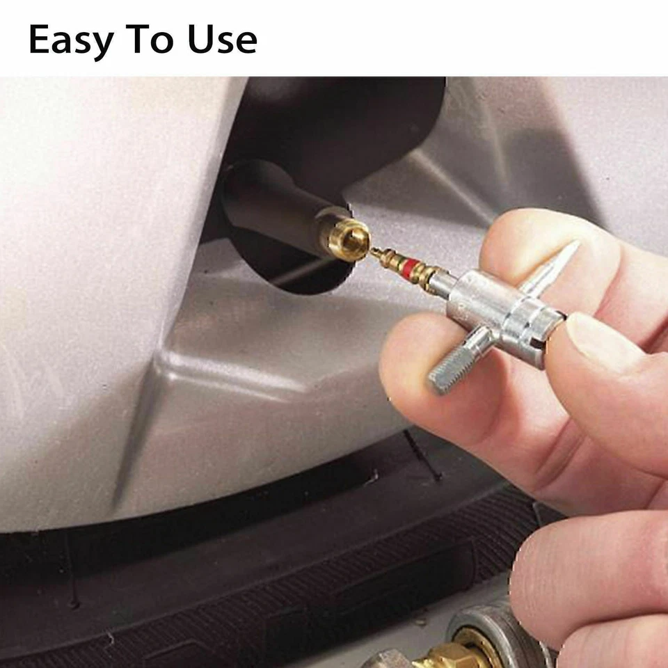 Extractor de vástago de válvula instalación HD herramienta cromada cambiador de neumáticos de automóvil enchufe removedor de núcleo Foto 4 de 4