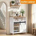 Buffet Sideboard Cabinet Coffee Bar Console Table Kitchen Storage Sliding Door