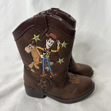 Disney Pixar Toy Story Woody Western Cowboy Boots Zip Up Toddler Kids Size 7