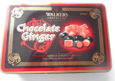 VINTAGE - WALKERS CHOCOLATE GINGER EMPTY TIN - 2011/12 -