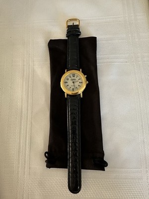 Vintage Giovani Gold Tone Men s Quartz Watch  With Black Leather Band