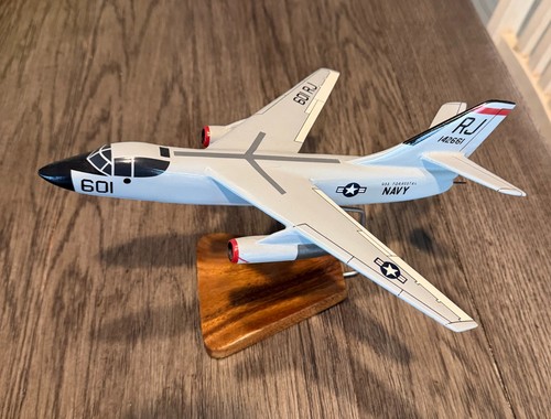 Douglas A-3 Skywarrior handpainted wooden model with detachable mohagany stand