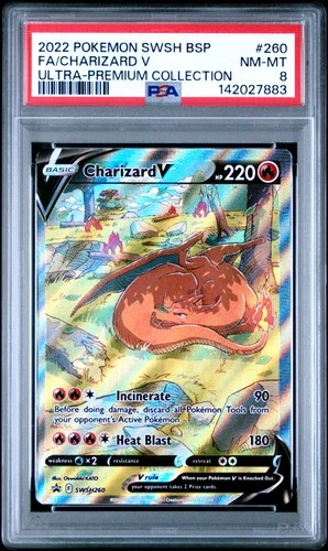 7883 Charizard V 2022 Pokemon Sword & Shield Black Star Promo #SWSH260 PSA 8