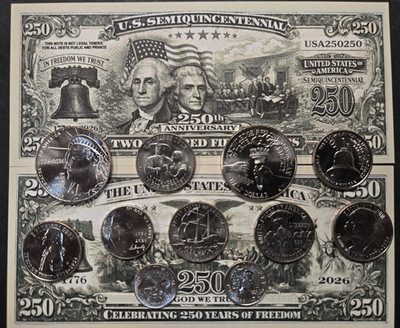 2026 America 250th Anniversary Semi-quincentennial Uncirculated Coin Set