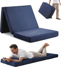 Tri-fold Memory Foam Mattress 10 cm Portable Guest Bed 190 x 75 cm